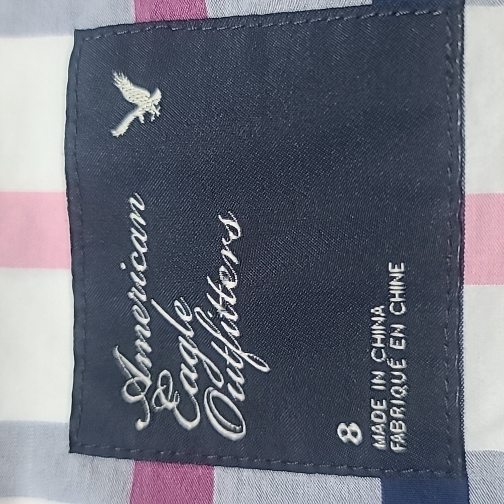 American Eagle Outfitters Pink, Blue & White Plaid Shirt - Picture 8 of 9